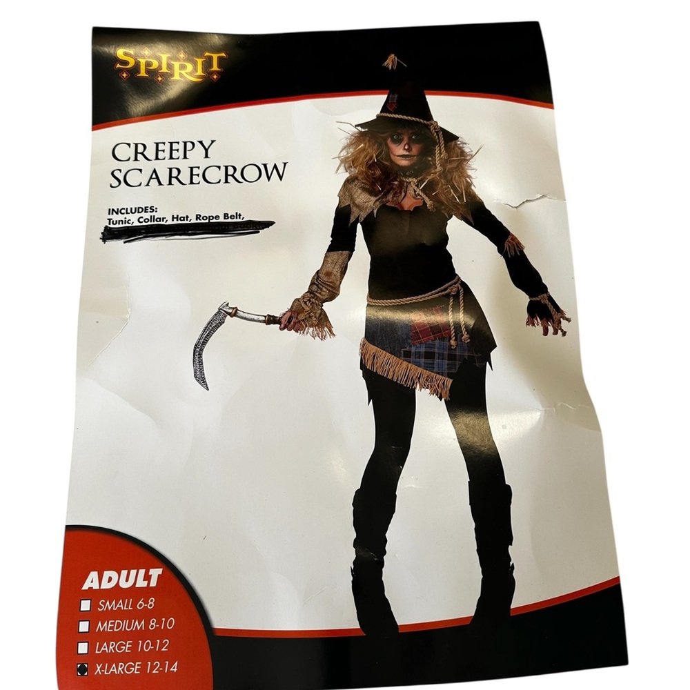 Spirit Creepy Scarecrow Adult Costume - Brown and Tan Halloween